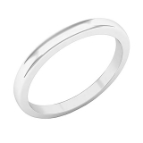 1.6 mm Round Ladies Plain Polished Shiny Edged Traditional Fit Gold Band 10K White Gold