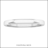 1.6 mm Round Ladies Plain Polished Shiny Edged Traditional Fit Gold Band 10K White Gold