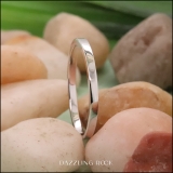 1.6 mm Round Ladies Plain Polished Shiny Edged Traditional Fit Gold Band 10K White Gold