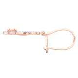 1.10 Carat (Ctw) 10K Rose Gold Round Cut Morganite & White Diamond Ladies Infinity Dangling Earrings