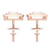 0.65 Carat (Ctw) 10K Rose Gold Round Cut White Diamond Ladies Cluster Style Stud Earrings
