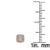 0.65 Carat (Ctw) 10K Rose Gold Round Cut White Diamond Ladies Cluster Style Stud Earrings