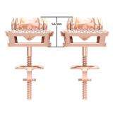 2.35 Carat (Ctw) 18K Rose Gold Cushion Cut Morganite & Round Cut White Diamond Ladies Halo Style Stud Earrings