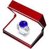 6.25 Carat (Ctw) 10K White Gold Oval Cut Amethyst & Round Cut White Diamond Ladies Bridal Unique Promise Engagement Ring