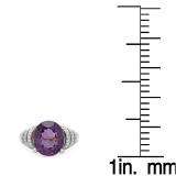6.25 Carat (Ctw) 10K White Gold Oval Cut Amethyst & Round Cut White Diamond Ladies Bridal Unique Promise Engagement Ring