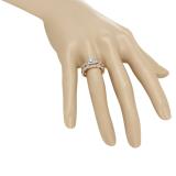 0.35 Carat (Ctw) 18K Rose Gold Princess & Round White Diamond Bridal Swirl Style Halo Engagement Ring Matching Wedding Set