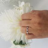 0.40 Carat (ctw) 10K White Gold Round Blue Sapphire And White Diamond Ladies Vintage Style Anniversary Wedding Eternity Band Stackable Ring