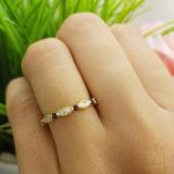 0.40 Carat (ctw) 10K Yellow Gold Round Blue Sapphire And White Diamond Ladies Vintage Style Anniversary Wedding Eternity Band Stackable Ring