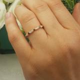 0.40 Carat (ctw) 14K Rose Gold Round Blue Sapphire And White Diamond Ladies Vintage Style Anniversary Wedding Eternity Band Stackable Ring
