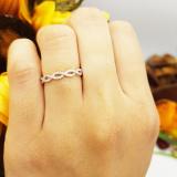 0.40 Carat (ctw) 18K Rose Gold Round Blue Sapphire And White Diamond Ladies Vintage Style Anniversary Wedding Eternity Band Stackable Ring