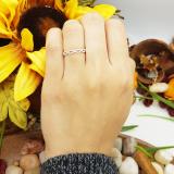 0.40 Carat (ctw) 18K Rose Gold Round Blue Sapphire And White Diamond Ladies Vintage Style Anniversary Wedding Eternity Band Stackable Ring