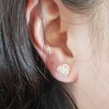 0.40 Carat (Ctw) 10K Rose Gold Round Cut White Diamond Ladies Heart Shaped Stud Earrings