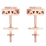 0.40 Carat (Ctw) 14K Rose Gold Round Cut White Diamond Ladies Heart Shaped Stud Earrings
