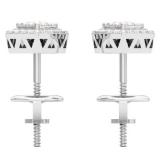 0.40 Carat (Ctw) 18K White Gold Round Cut White Diamond Ladies Heart Shaped Stud Earrings