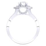 1.50 Carat (ctw) 18K White Gold Round Cut White Cubic ZIrconia Ladies Bridal Split Shank Halo Style Engagement Ring
