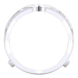 0.25 Carat (Ctw) 10K White Gold Round White Diamond Ladies Anniversary Wedding Band Guard Double Ring 1/4 CT