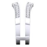 0.25 Carat (Ctw) 10K White Gold Round White Diamond Ladies Anniversary Wedding Band Guard Double Ring 1/4 CT