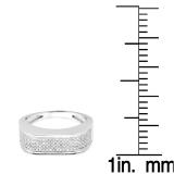 0.40 Carat (Ctw) 10K White Gold Round White Diamond Men's Hip Hop Micro Pave Wedding Anniversary Band