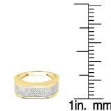 0.40 Carat (Ctw) 14K Yellow Gold Round White Diamond Men's Hip Hop Micro Pave Wedding Anniversary Band