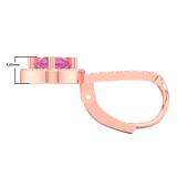 2.20 Carat (Ctw) 10K Rose Gold Round Cut Pink Sapphire & White Diamond Ladies Halo Style Hoop Earrings