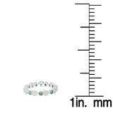 0.55 Carat (Ctw) 10K White Gold Round Cut Emerald And White Diamond Ladies Vintage Style Anniversary Wedding Eternity Band Stackable Ring 1/2 CT