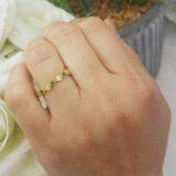 0.55 Carat (Ctw) 10K Yellow Gold Round Cut Emerald And White Diamond Ladies Vintage Style Anniversary Wedding Eternity Band Stackable Ring 1/2 CT