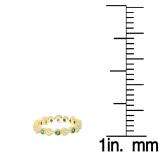 0.55 Carat (Ctw) 10K Yellow Gold Round Cut Emerald And White Diamond Ladies Vintage Style Anniversary Wedding Eternity Band Stackable Ring 1/2 CT