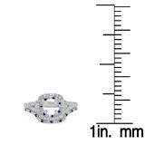 0.80 Carat (Ctw) 14K White Gold Round Cut Blue Sapphire & White Diamond Ladies Bridal Split Shank Semi Mount Engagement Ring With Matching Band Set 3/4 CT (No Center Stone)