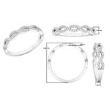 0.18 Carat (ctw) 10K White Gold Round Diamond Ladies Swirl Anniversary Wedding Band Stackable Ring 1/5 CT