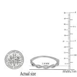 0.18 Carat (ctw) 10K White Gold Round Diamond Ladies Swirl Anniversary Wedding Band Stackable Ring 1/5 CT