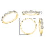 0.18 Carat (ctw) 10K Yellow Gold Round Diamond Ladies Swirl Anniversary Wedding Band Stackable Ring 1/5 CT
