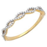 Round White Diamond Infinity Swirl Anniversary Band for Women (0.20 ctw, Color I-J, Clarity I1-I2) in 14K Yellow Gold