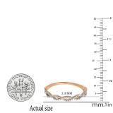 0.18 Carat (ctw) 18K Rose Gold Round Diamond Ladies Swirl Anniversary Wedding Band Stackable Ring 1/5 CT