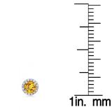 1.85 Carat (ctw) 14K White Gold Round Yellow Citrine & White Diamond Ladies Halo Style Stud Earrings 2 CT