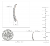 0.25 Carat (Ctw) 10K Rose Gold Round Cut White Diamond Ladies Crawler Climber Earrings 1/4 CT