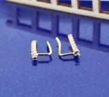 0.25 Carat (Ctw) 10K Yellow Gold Round Cut White Diamond Ladies Crawler Climber Earrings 1/4 CT