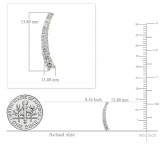 0.25 Carat (Ctw) 10K Yellow Gold Round Cut White Diamond Ladies Crawler Climber Earrings 1/4 CT