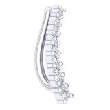 0.13 Carat (ctw) 14K White Gold Round Cut White Diamond Ladies Crawler Climber Earring (Only 1pc)