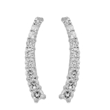0.25 Carat (Ctw) 14K White Gold Round Cut White Diamond Ladies Crawler Climber Earrings 1/4 CT