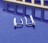 0.25 Carat (Ctw) 14K White Gold Round Cut White Diamond Ladies Crawler Climber Earrings 1/4 CT