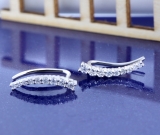 0.25 Carat (Ctw) 14K White Gold Round Cut White Diamond Ladies Crawler Climber Earrings 1/4 CT