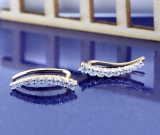0.25 Carat (Ctw) 14K Yellow Gold Round Cut White Diamond Ladies Crawler Climber Earrings 1/4 CT