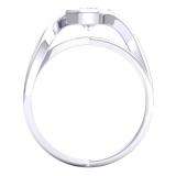 1.00 Carat (Ctw) 10K White Gold Round Blue Sapphire & White Diamond Ladies Bridal Swirl Twisted Engagement Ring 1 CT