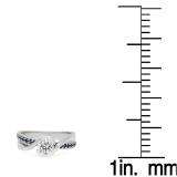 1.00 Carat (Ctw) 10K White Gold Round Blue Sapphire & White Diamond Ladies Bridal Swirl Twisted Engagement Ring 1 CT