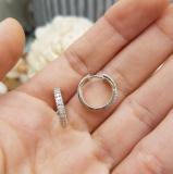 0.25 Carat (Ctw) 10K White Gold Real Round Cut White Diamond Ladies Huggies Hoop Earrings 1/4 CT