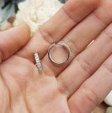 0.25 Carat (Ctw) 10K White Gold Real Round Cut White Diamond Ladies Huggies Hoop Earrings 1/4 CT