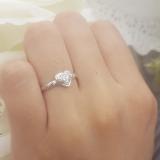 0.06 Carat (Ctw) Sterling Silver Round White Diamond Ladies Bridal Heart Shaped Rope Style Promise Ring