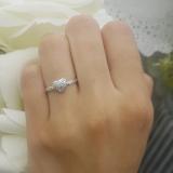 0.06 Carat (Ctw) Sterling Silver Round White Diamond Ladies Bridal Heart Shaped Rope Style Promise Ring
