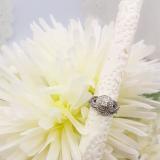 0.55 Carat (Ctw) 14K White Gold Round Cut White Diamond Ladies Bridal Swirl Halo Style Split Shank Engagement Ring With Matching Band Set 1/2 CT