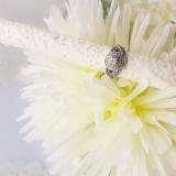 0.55 Carat (Ctw) 18K White Gold Round Cut White Diamond Ladies Bridal Swirl Halo Style Split Shank Engagement Ring With Matching Band Set 1/2 CT